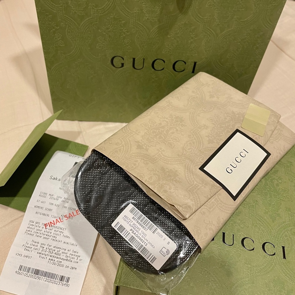 Gucci Logo GG Black Tights